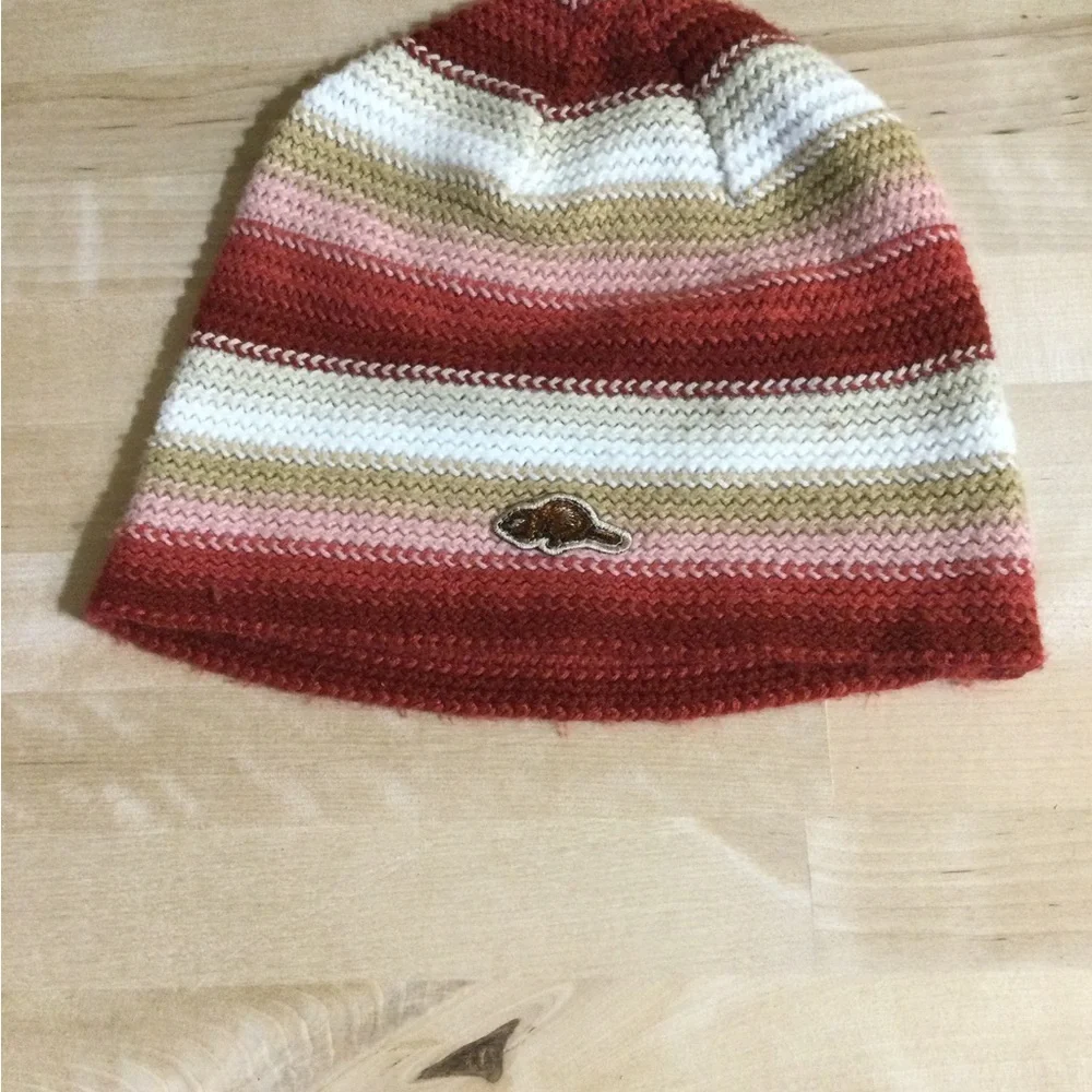 Roots Striped Kids Hat - Red, White, Tan